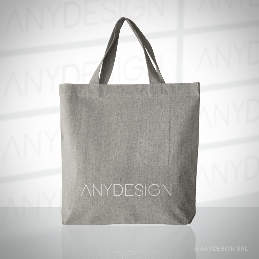 BORSA DA SPESE PROMOZIONALE IN COTONE RICICLATO PER SUPERMERCATI E NEGOZI - PROMOTIONAL SHOPPING BAG IN RICYCLED COTTON FOR SUPERMARKETS AND SHOPS