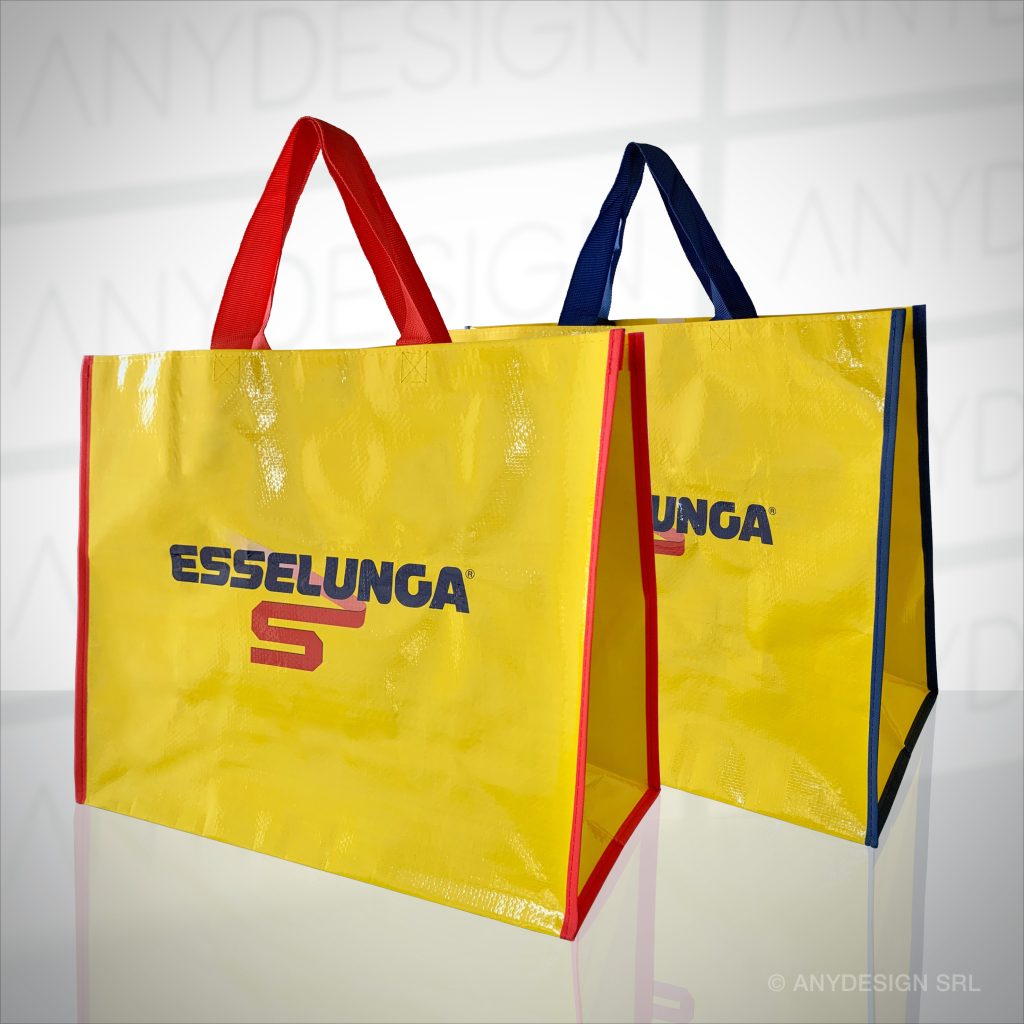 BORSA DA SPESA PROMOZIONALE IN PP RICICLATO PER SUPERMERCATI E NEGOZI - SHOPPING BAG IN RECYCLED PP FOR SUPERMARKETS AND SHOPS