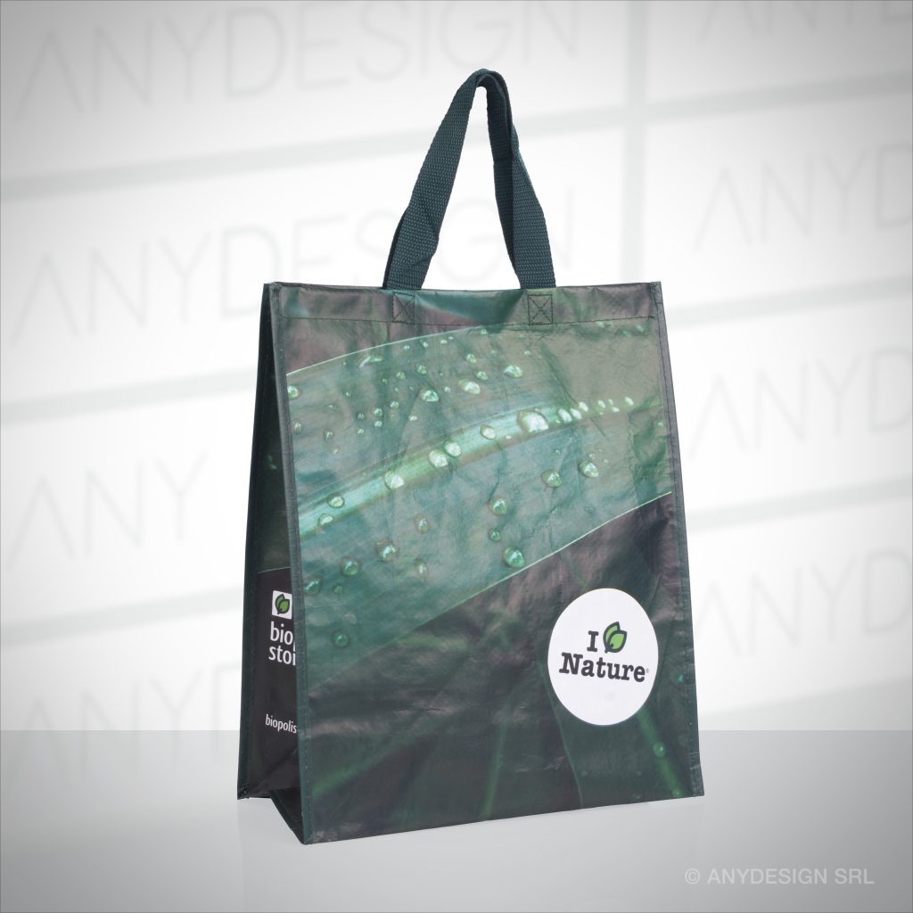 BORSA DA SPESA PROMOZIONALE IN PP RICICLATO PER SUPERMERCATI E NEGOZI - SHOPPING BAG IN RECYCLED PP FOR SUPERMARKETS AND SHOPS