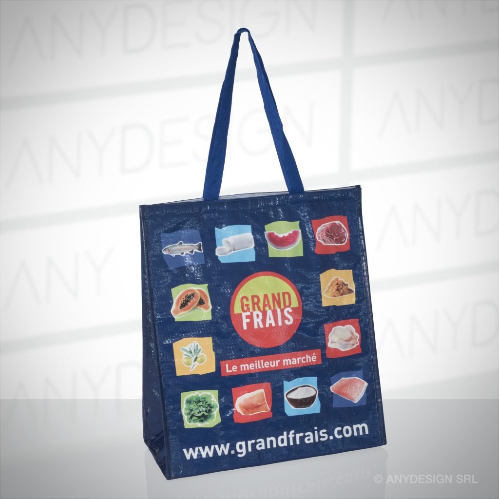 BORSA DA SPESE PROMOZIONALE IN PP LAMINATO PER SUPERMERCATI E NEGOZI - PROMOTIONAL SHOPPING BAG IN LAMINATED PP FOR SUPERMARKETS AND SHOPS