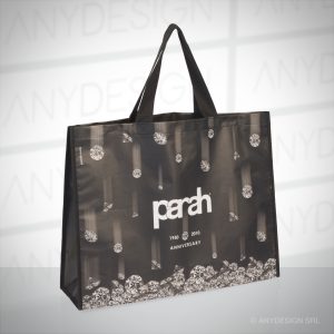 BORSA PROMOZIONALE IN TNT LAMINATO PER SUPERMERCATI E NEGOZI - PROMOTIONAL BAG IN LAMINATED NON-WOVEN FOR SUPERMARKETS AND SHOPS