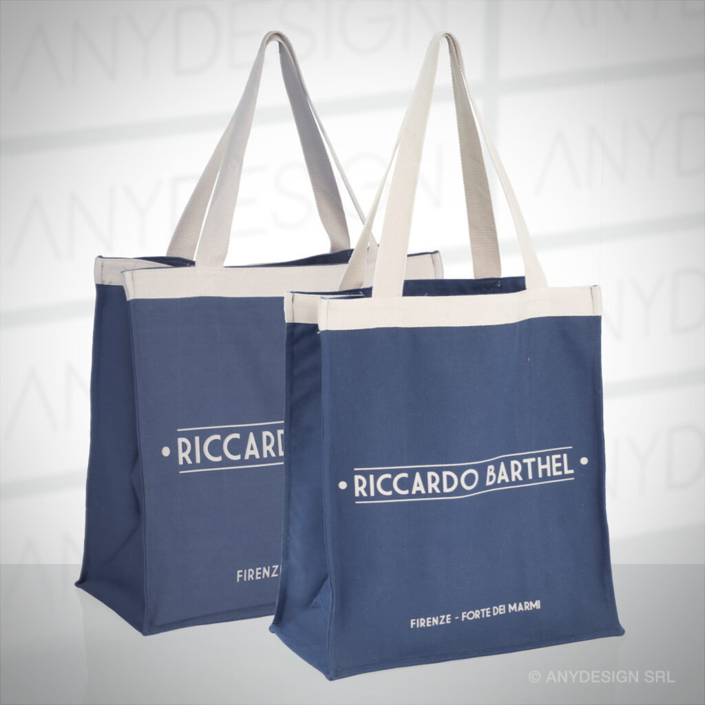 SHOPPING BAG PROMOZIONALI CON 90% COTONE RICICLATO - PROMOTIONAL SHOPPING BAGS IN 90% RECYCLED COTTON